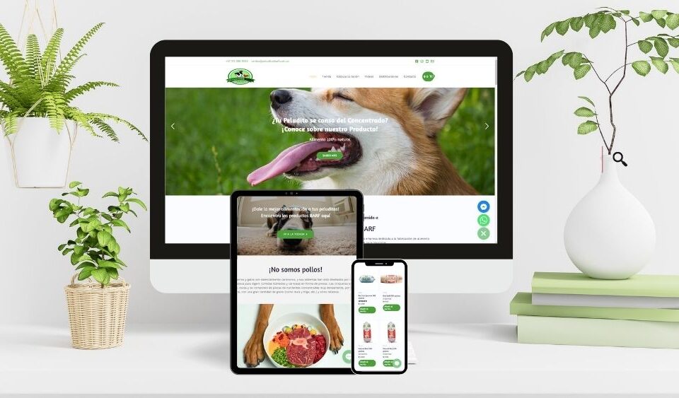 Una tienda virtual de alimento para mascotas: Peluditos BARF.